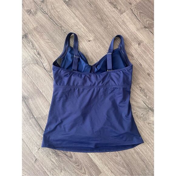 Lands' End Women's Chlorine Resistant V-Neck Underwire Tankini Top size 10DD - Picture 4 of 7